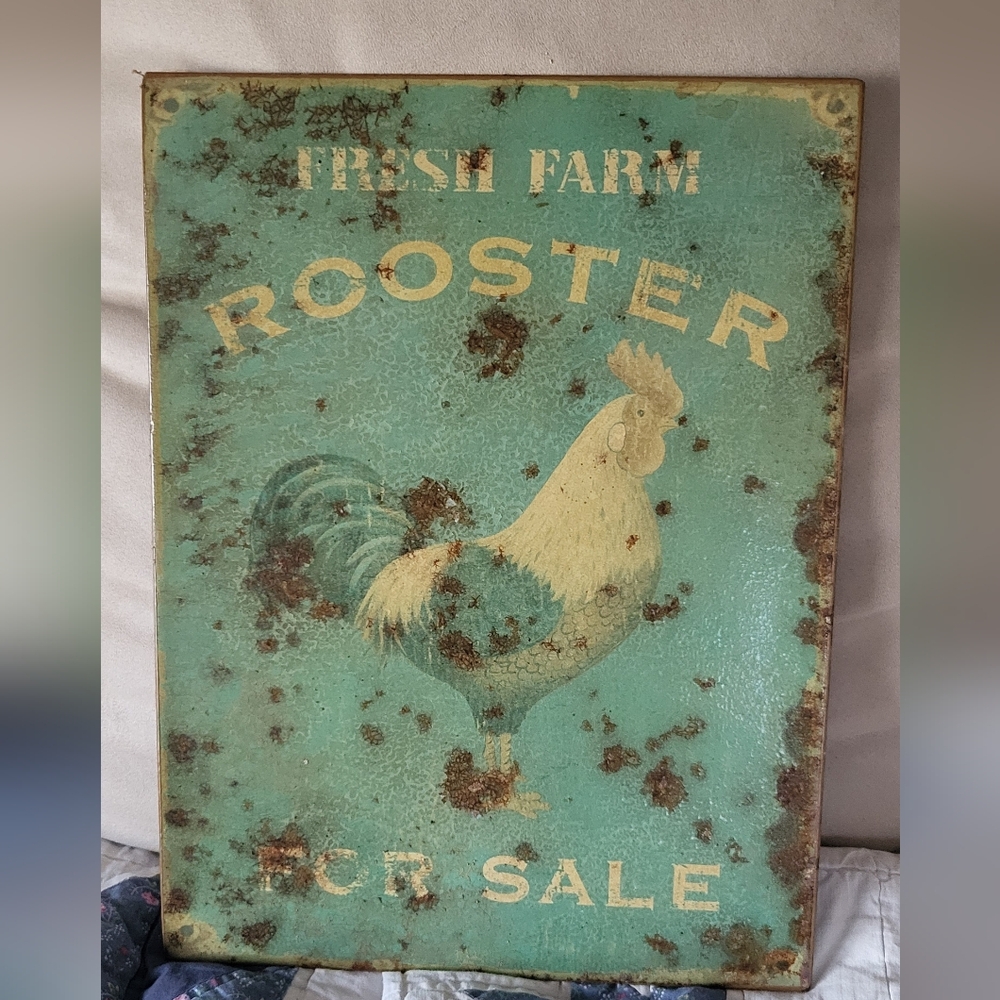 Vintage Design Rooster Sign